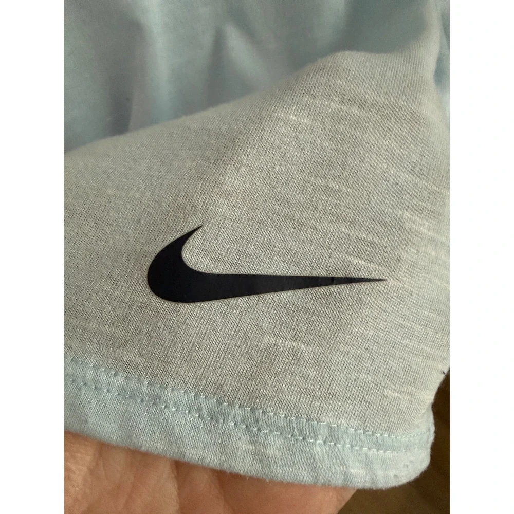 Nike Dri-FIT Scoop Neck T-Shirt Womens XS Light Blue Excellent Slub Knit Top